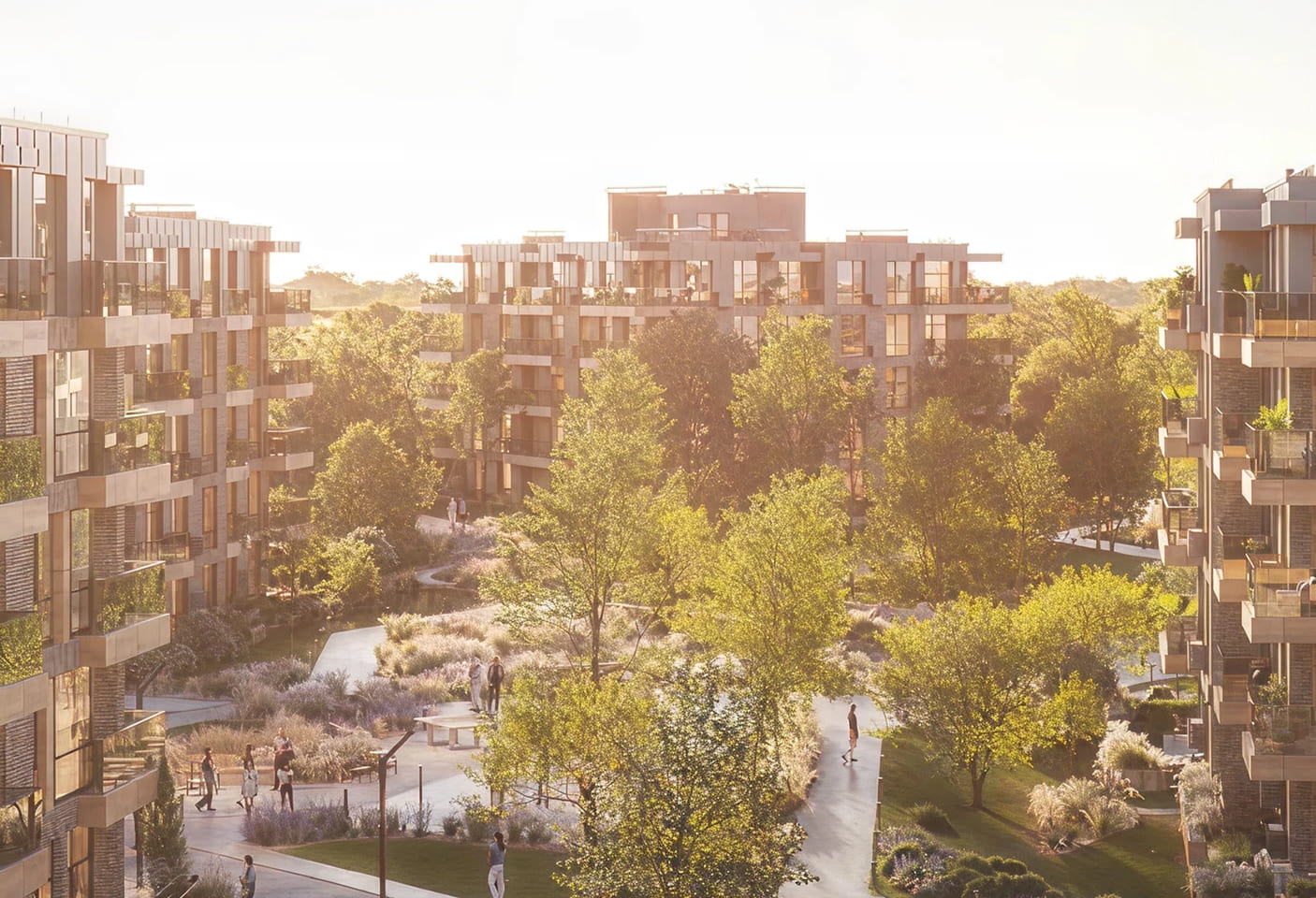 Sunny residential courtyard
